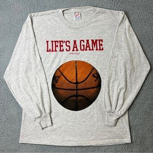 Vintage 90s Basketball Lifes A Game FH Davis Designs Long Sleeve Shirt Large
